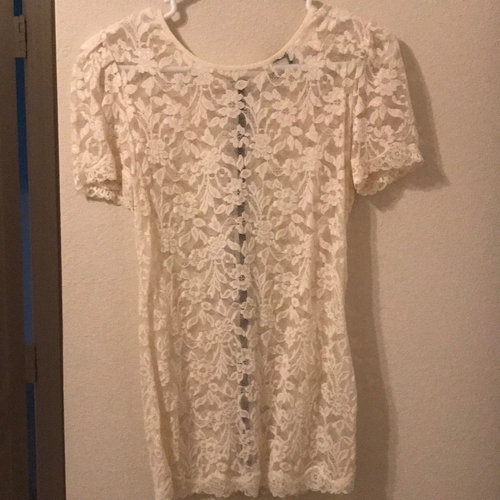 White lace shirt